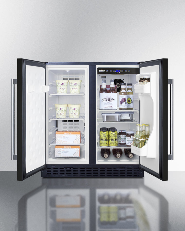 Summit 30" Wide Built-In Refrigerator-Freezer in Black Finish - FFRF3070B