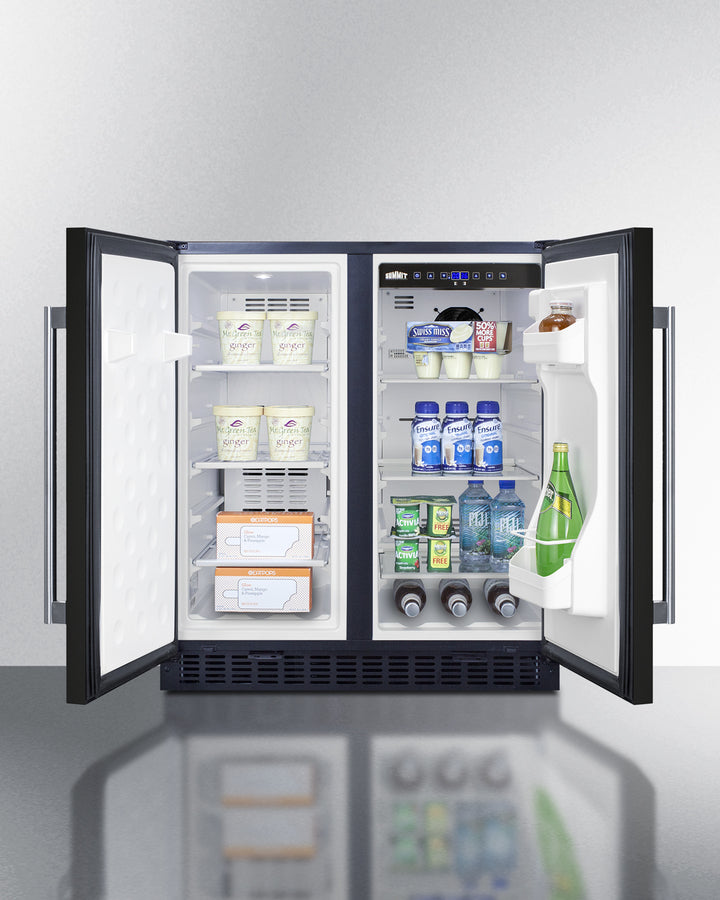 Summit 30" Wide Built-In Refrigerator-Freezer in Black Finish - FFRF3070B