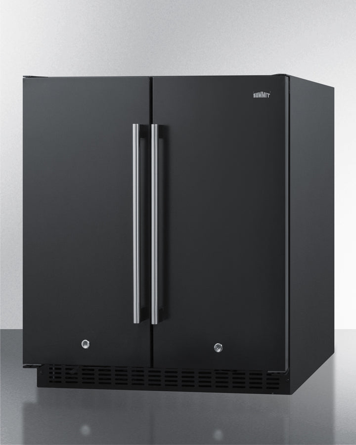 Summit 30" Wide Built-In Refrigerator-Freezer in Black Finish - FFRF3070B