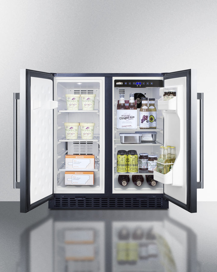 Summit 30" Wide Built-In Refrigerator-Freezer with Stainless Steel Doors - FFRF3070BSS