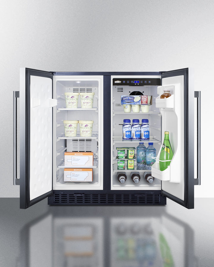 Summit 30" Wide Built-In Refrigerator-Freezer with Stainless Steel Doors - FFRF3070BSS