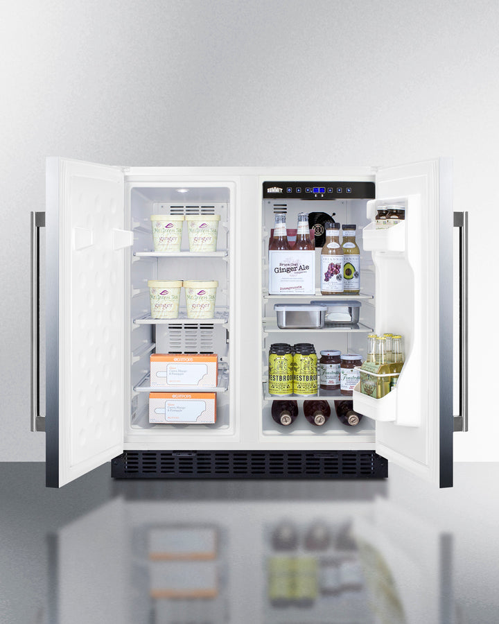 Summit 30" Wide Built-In Refrigerator-Freezer with Stainless Steel Doors - FFRF3075WSS