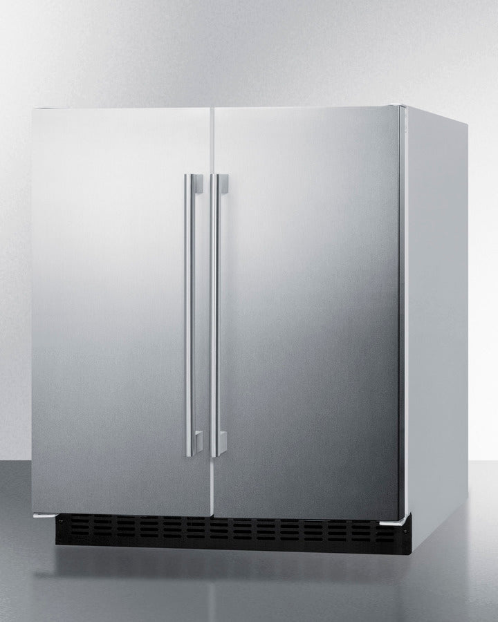 Summit 30" Wide Built-In Refrigerator-Freezer with Stainless Steel Doors - FFRF3075WSS