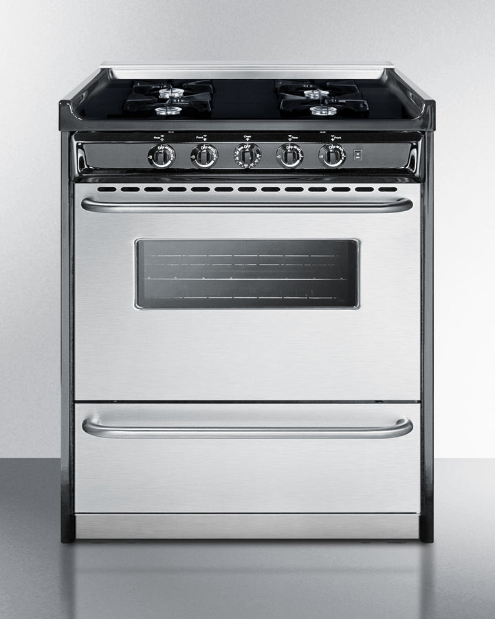 Summit 30" Wide Gas Range, Open Burners - TNM2107BRW