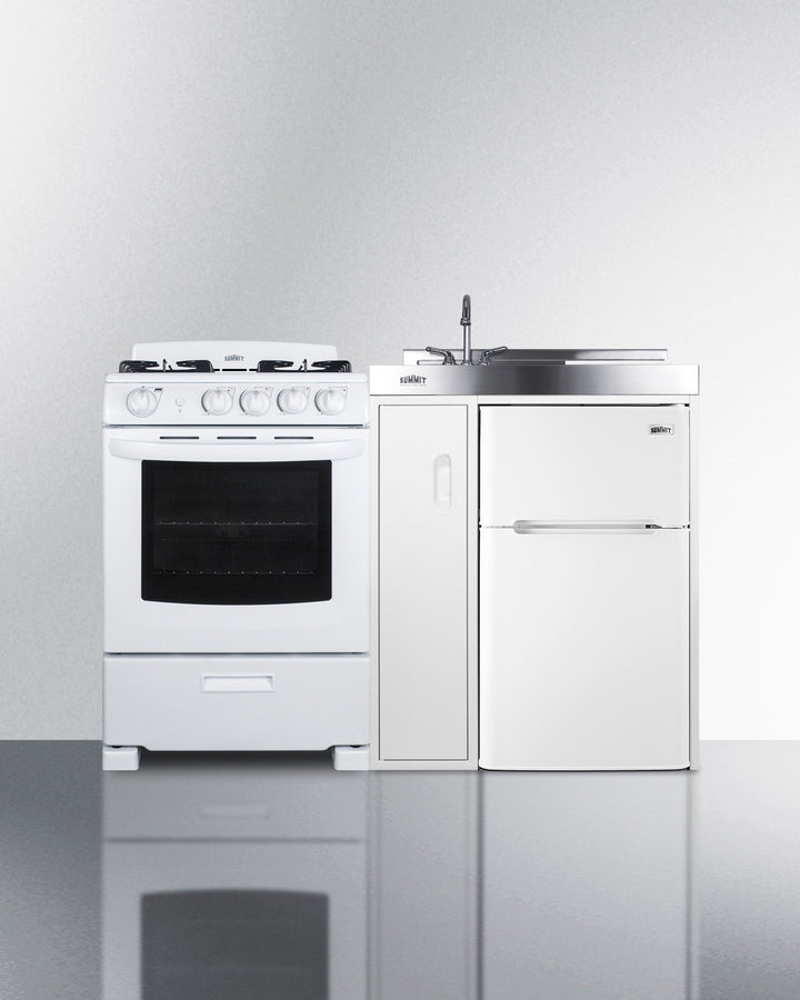 Summit 54" Wide All-in-One Kitchenette with Gas Range - ACK54GASW