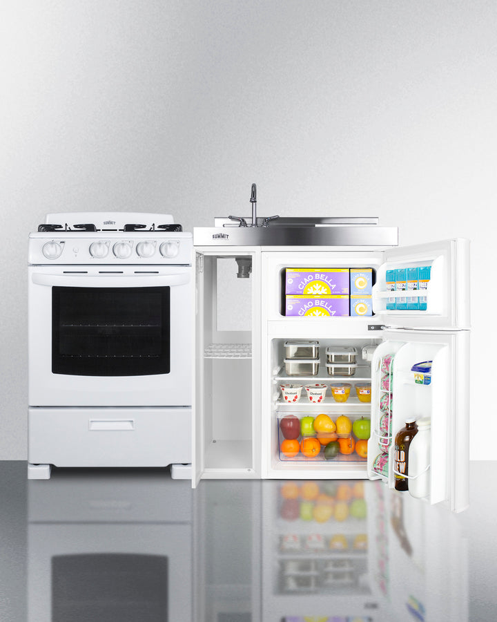 Summit 54" Wide All-in-One Kitchenette with Gas Range - ACK54GASW