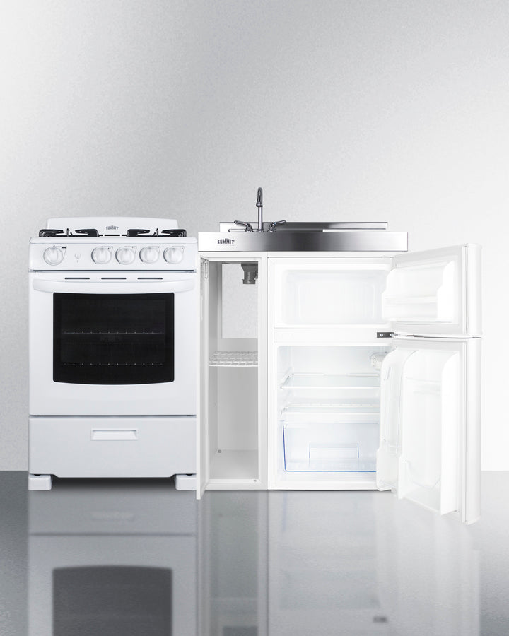 Summit 54" Wide All-in-One Kitchenette with Gas Range - ACK54GASW