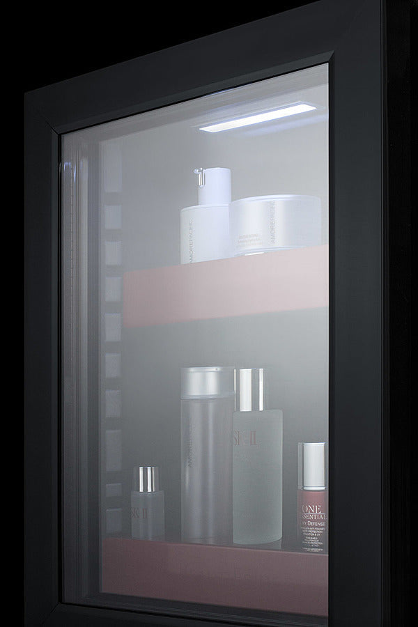 Summit BeautiFridge Cosmetics Cooler with Ruby Shelving and Glass Door - LX114LR