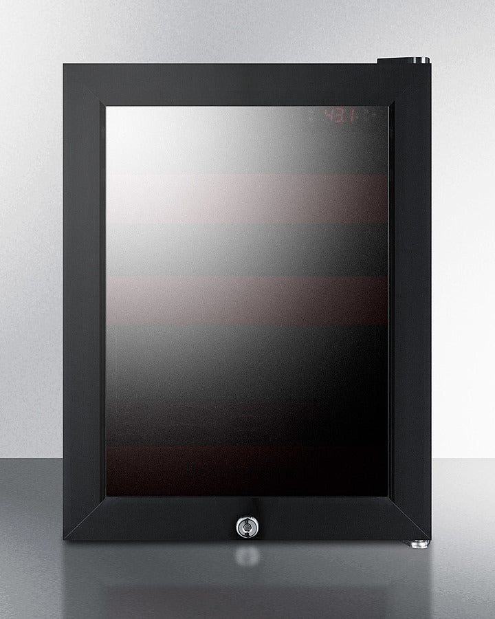 Summit BeautiFridge Cosmetics Cooler with Ruby Shelving and Tinted Glass Door - LX114LRT1