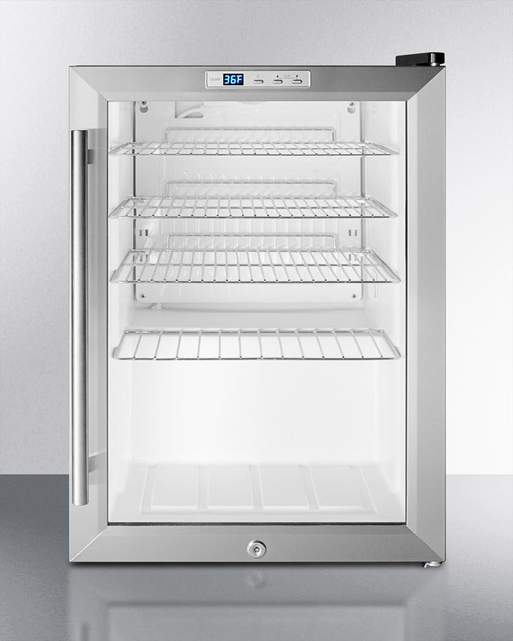 Summit Compact Built-In Glass Door Beverage Center - SCR312LBI