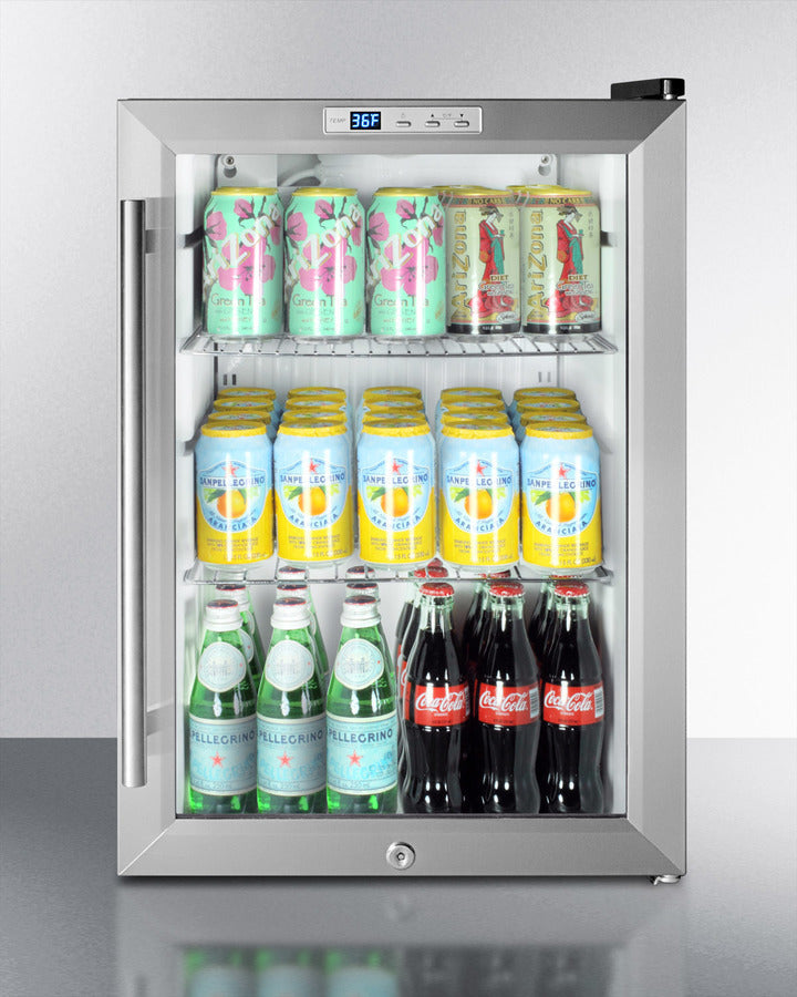 Summit Compact Built-In Glass Door Beverage Center - SCR312LBI