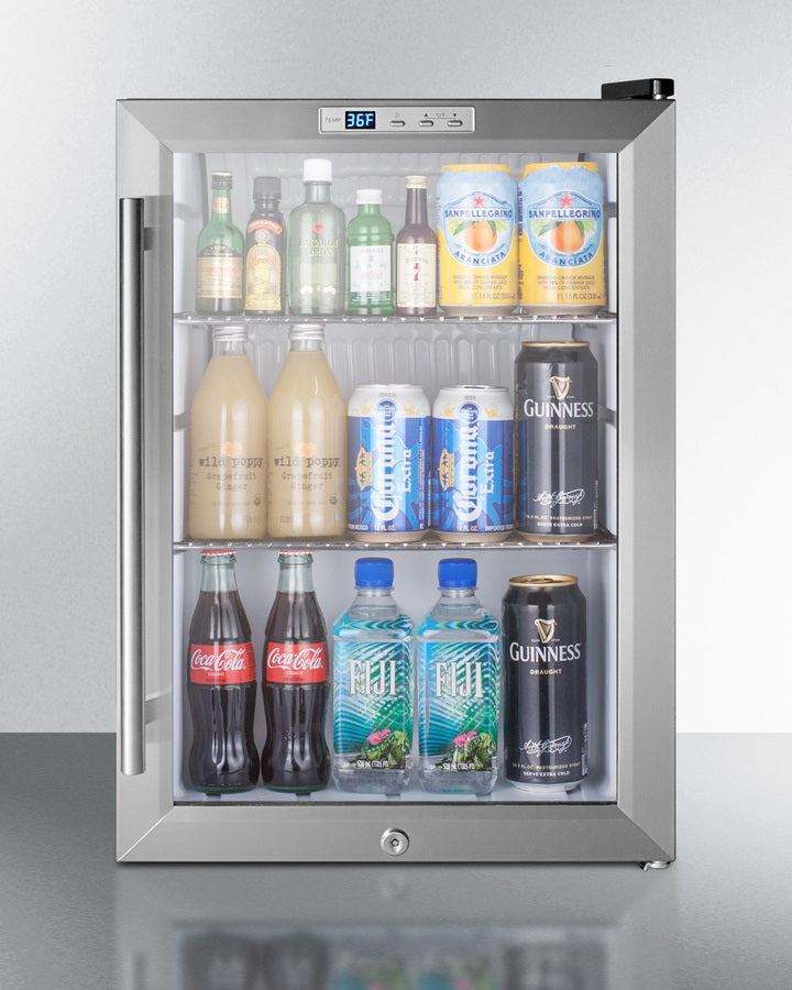 Summit Compact Built-In Glass Door Beverage Center - SCR312LBI