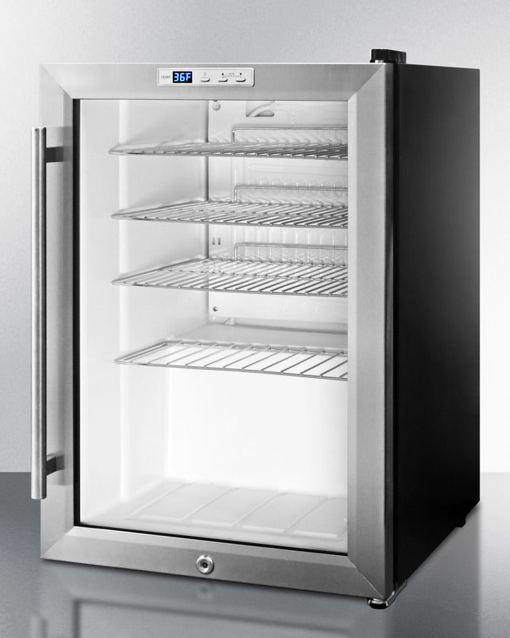 Summit Compact Built-In Glass Door Beverage Center - SCR312LBI