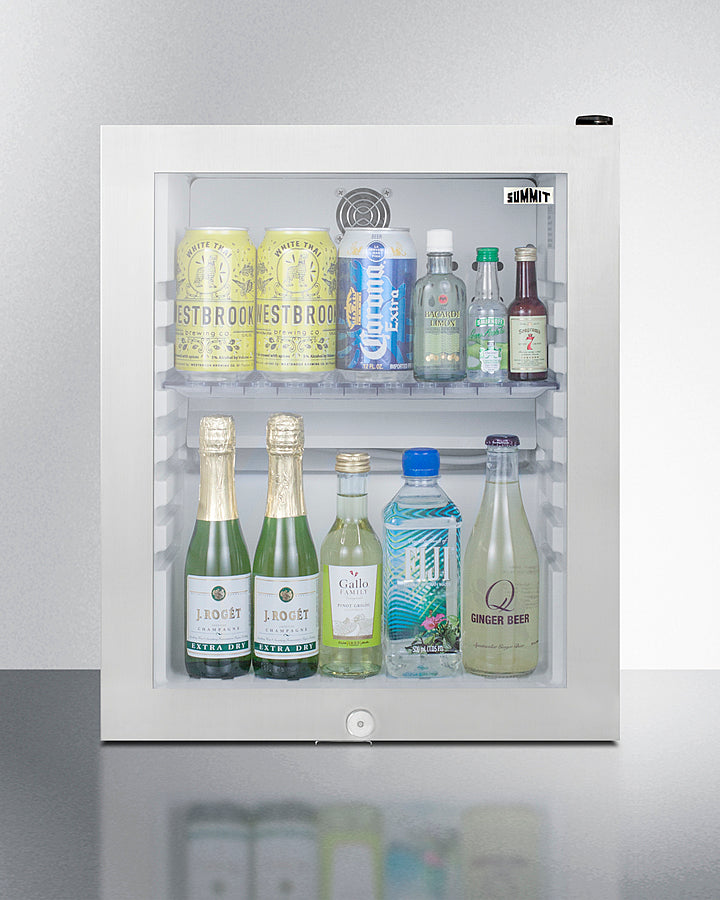 Summit Compact Glass Door Minibar with Front Lock - MB13GST