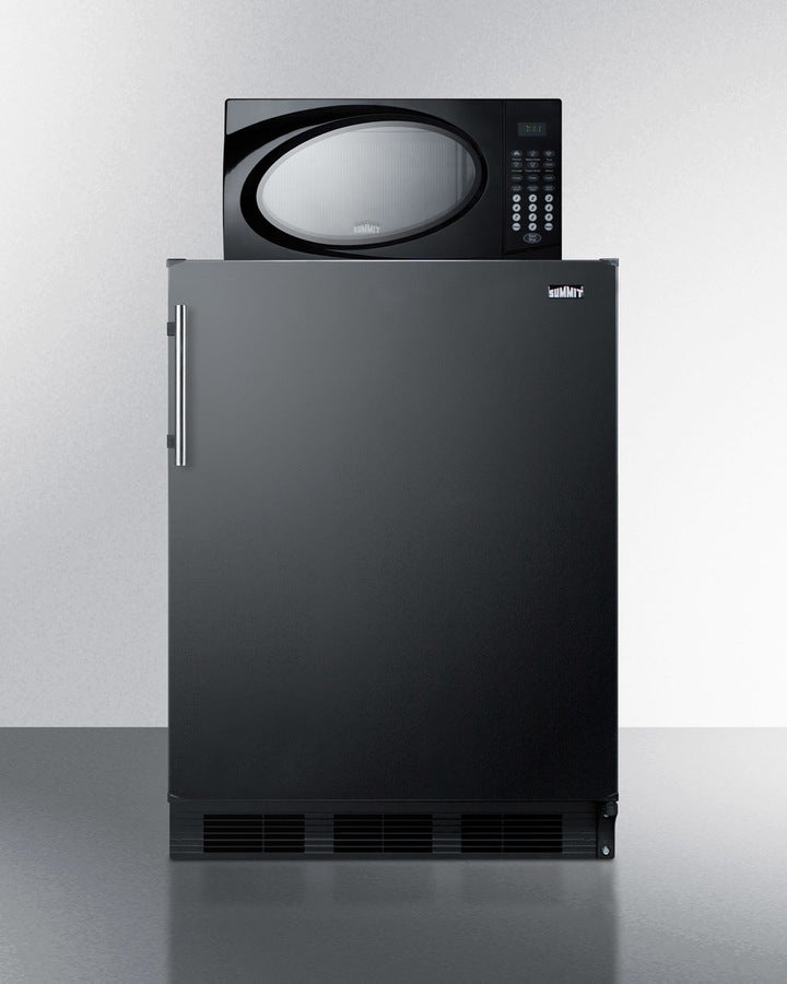 Summit Compact Refrigerator-Freezer-Microwave Unit With Dual Evaporator Cooling and Black Exterior Finish - MRF663B