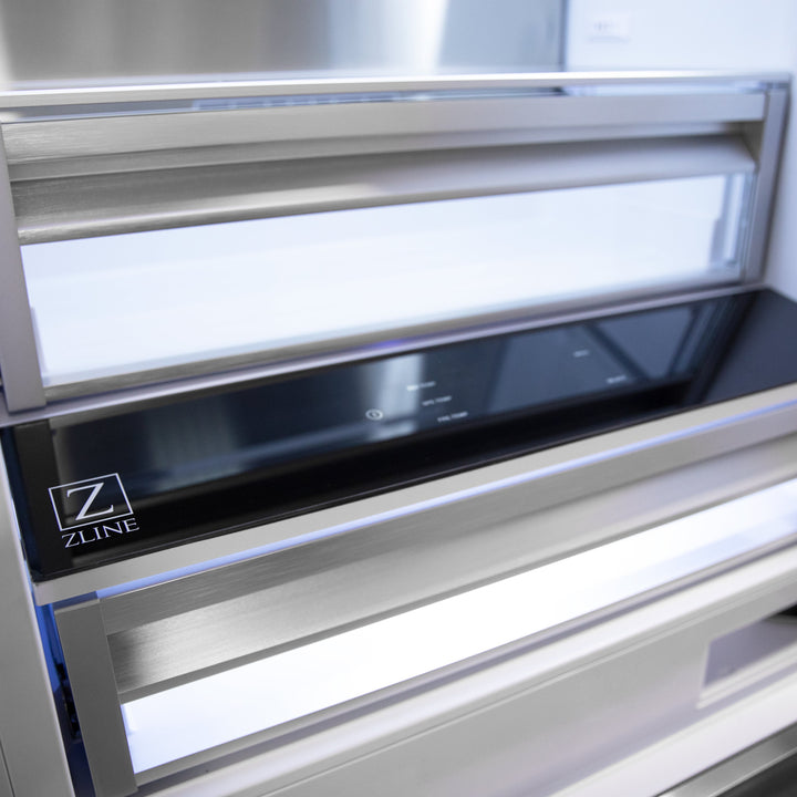 ZLINE 36 in. 19.6 cu. ft. Built-In 2-Door Bottom Freezer Refrigerator with Internal Water and Ice Dispenser in Fingerprint Resistant Stainless Steel (RBIV-SN-36)