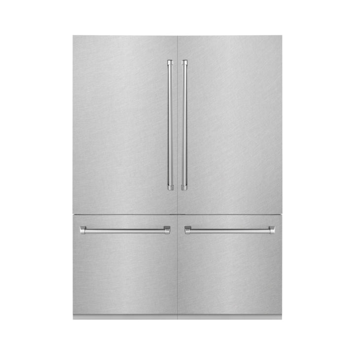 ZLINE 60 in. 32.2 cu. ft. Built-In 4-Door French Door Refrigerator with Internal Water and Ice Dispenser in Fingerprint Resistant Stainless Steel (RBIV-SN-60)