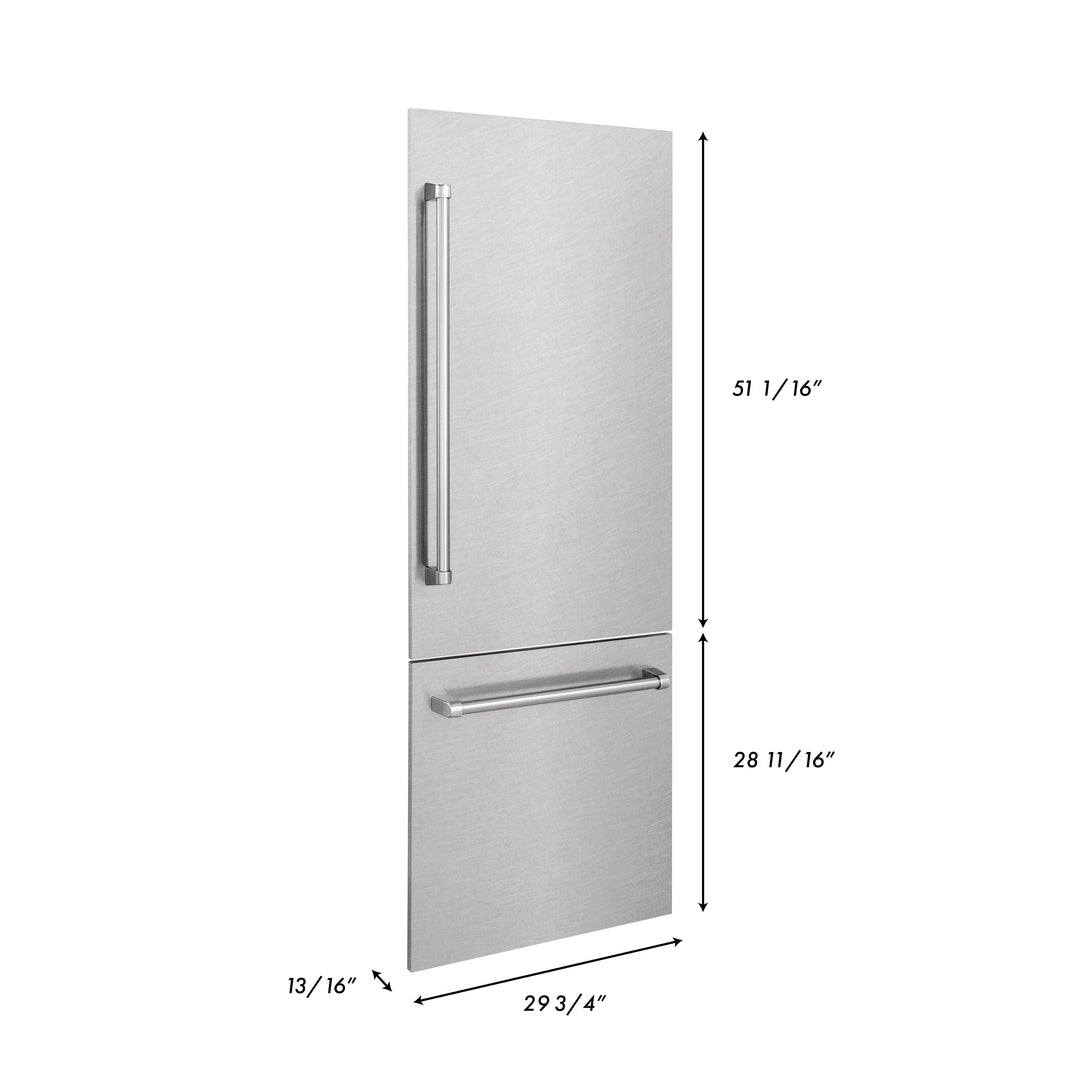 Panels & Handles Only- ZLINE 30 in. Refrigerator Panels in Fingerprint Resistant Stainless Steel for a 30 in. Buit-in Refrigerator (RPBIV-SN-30)