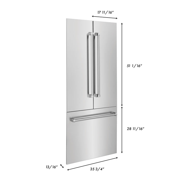 Panels & Handles Only- ZLINE 36 in. Refrigerator Panels in Stainless Steel for a 36 in. Built-in Refrigerator (RPBIV-304-36)