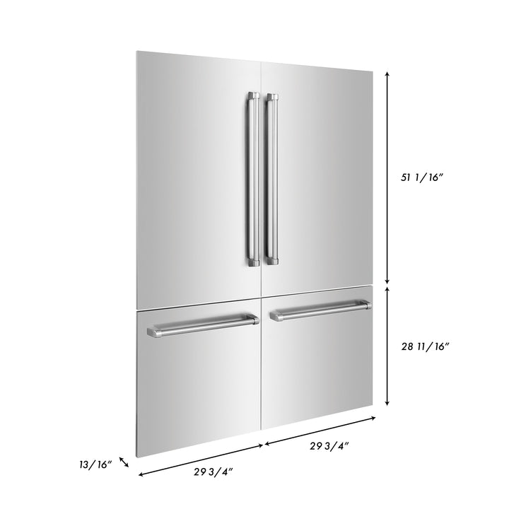Panels & Handles Only- ZLINE 60 in. Refrigerator Panels in Stainless Steel for a 60 in. Built-in Refrigerator (RPBIV-304-60)