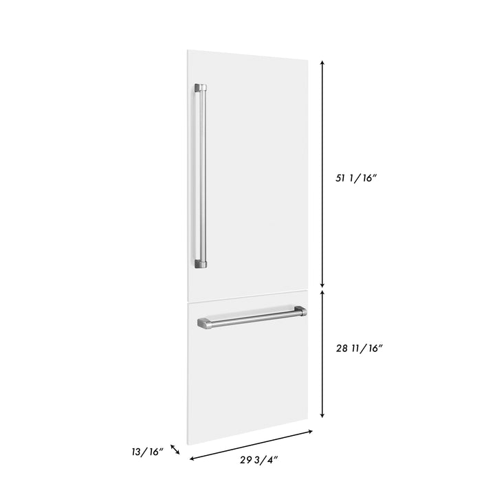 Panels & Handles Only- ZLINE 30 in. Refrigerator Panels in White Matte for a 30 in. Buit-in Refrigerator (RPBIV-WM-30)