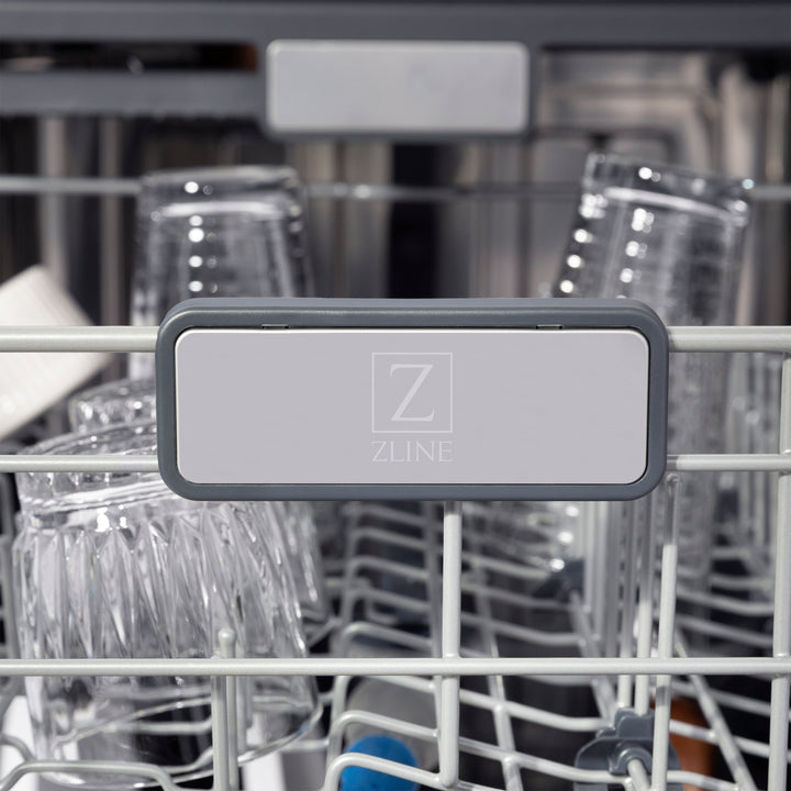 ZLINE 24 in. Monument Series 3rd Rack Top Touch Control Dishwasher with Hand Hammered Copper Panel