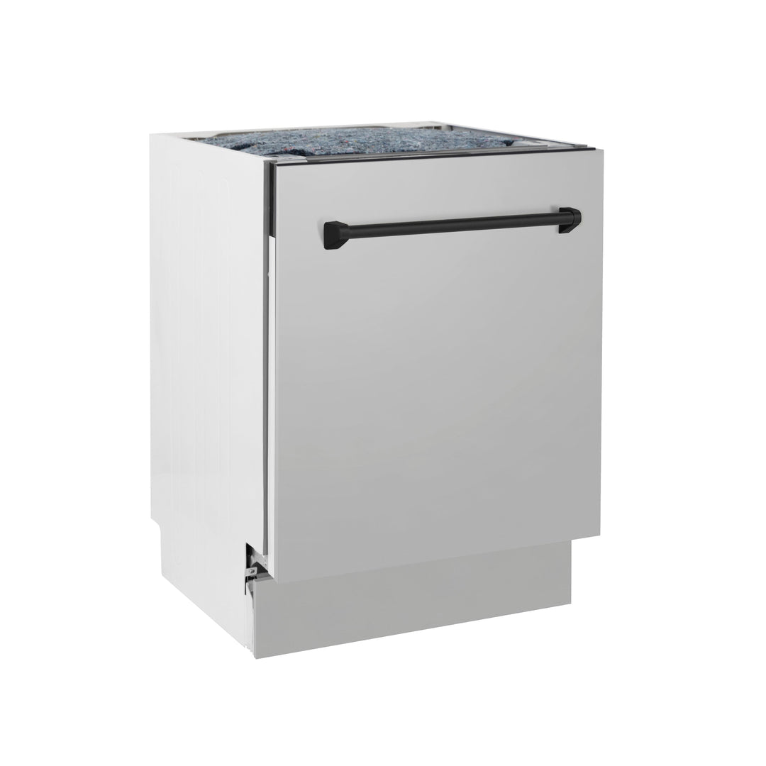 ZLINE Autograph Edition 24 in. 3rd Rack Top Control Tall Tub Dishwasher in Stainless Steel with Accent Handle, 51dBa (DWVZ-304-24)