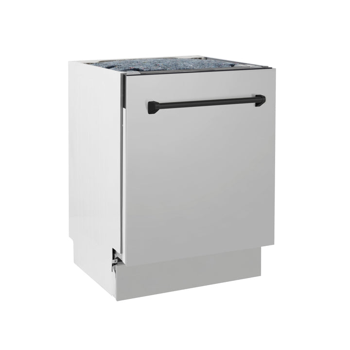 ZLINE Autograph Edition 24 in. 3rd Rack Top Control Tall Tub Dishwasher in Stainless Steel with Accent Handle, 51dBa (DWVZ-304-24)