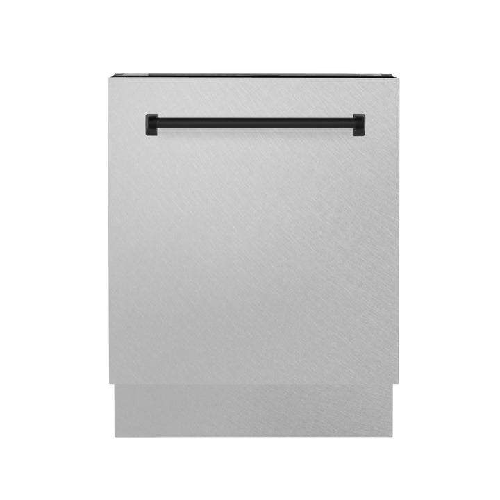 ZLINE Autograph Edition 24 in. 3rd Rack Top Control Tall Tub Dishwasher in Fingerprint Resistant Stainless Steel with Accent Handle, 51dBa (DWVZ-SN-24)