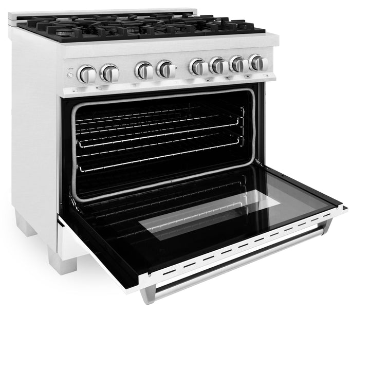 ZLINE 36 in. Professional Dual Fuel Range in Fingerprint Resistant Stainless Steel with Color Door Finishes (RAS-SN-36)