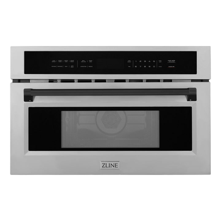ZLINE Autograph Edition 30 in. 1.6 cu ft. Built-in Convection Microwave Oven in Stainless Steel with Accents (MWOZ-30)