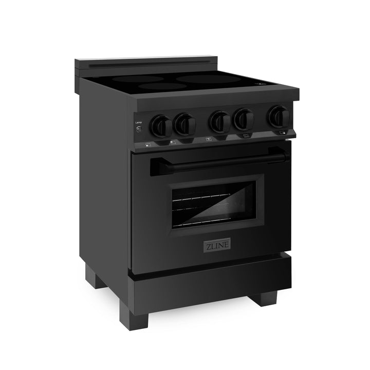 ZLINE 24 In. 2.8 cu. ft. Induction Range with a 3 Element Stove and Electric Oven in Black Stainless Steel (RAIND-BS-24)