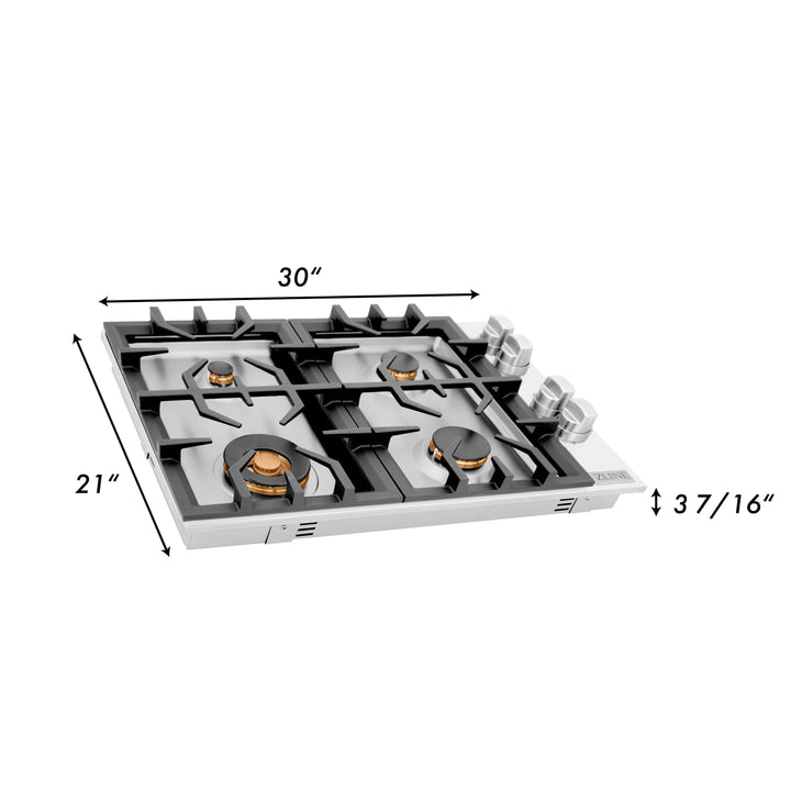 ZLINE 30 in. Dropin Cooktop with 4 Gas Burners (RC30)