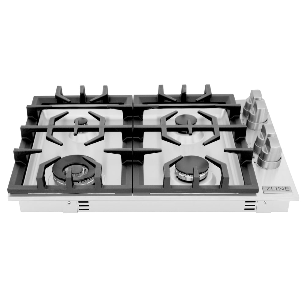 ZLINE 30 in. Dropin Cooktop in Stainless Steel with Brass Burners