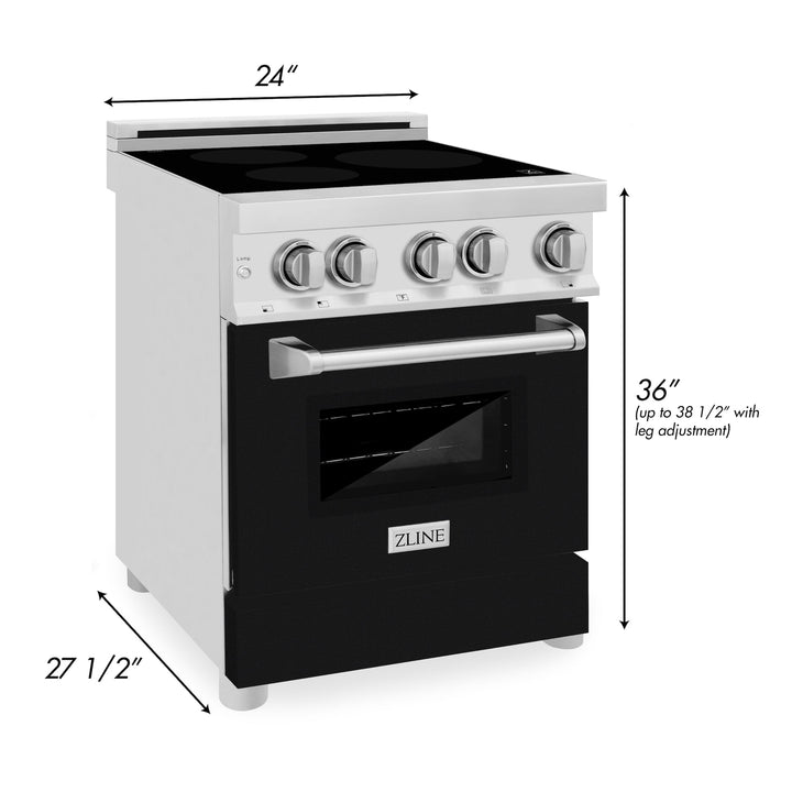 ZLINE 24 In. 2.8 cu. ft. Induction Range with a 3 Element Stove and Electric Oven in Stainless Steel (RAIND-24)
