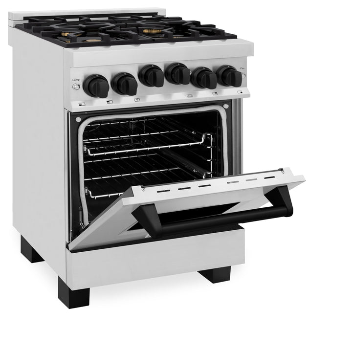 ZLINE Autograph Edition 24 in. 2.8 cu. ft. Range with Gas Stove and Gas Oven in Stainless Steel with Accents (RGZ-24)