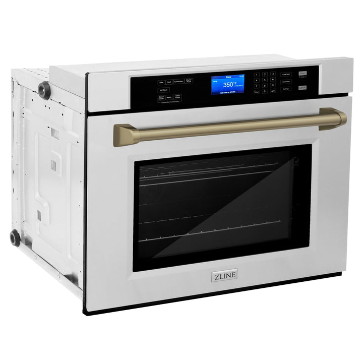 ZLINE 30 in. Autograph Edition Electric Single Wall Oven with Self Clean and True Convection in Stainless Steel and Accents (AWSZ-30)