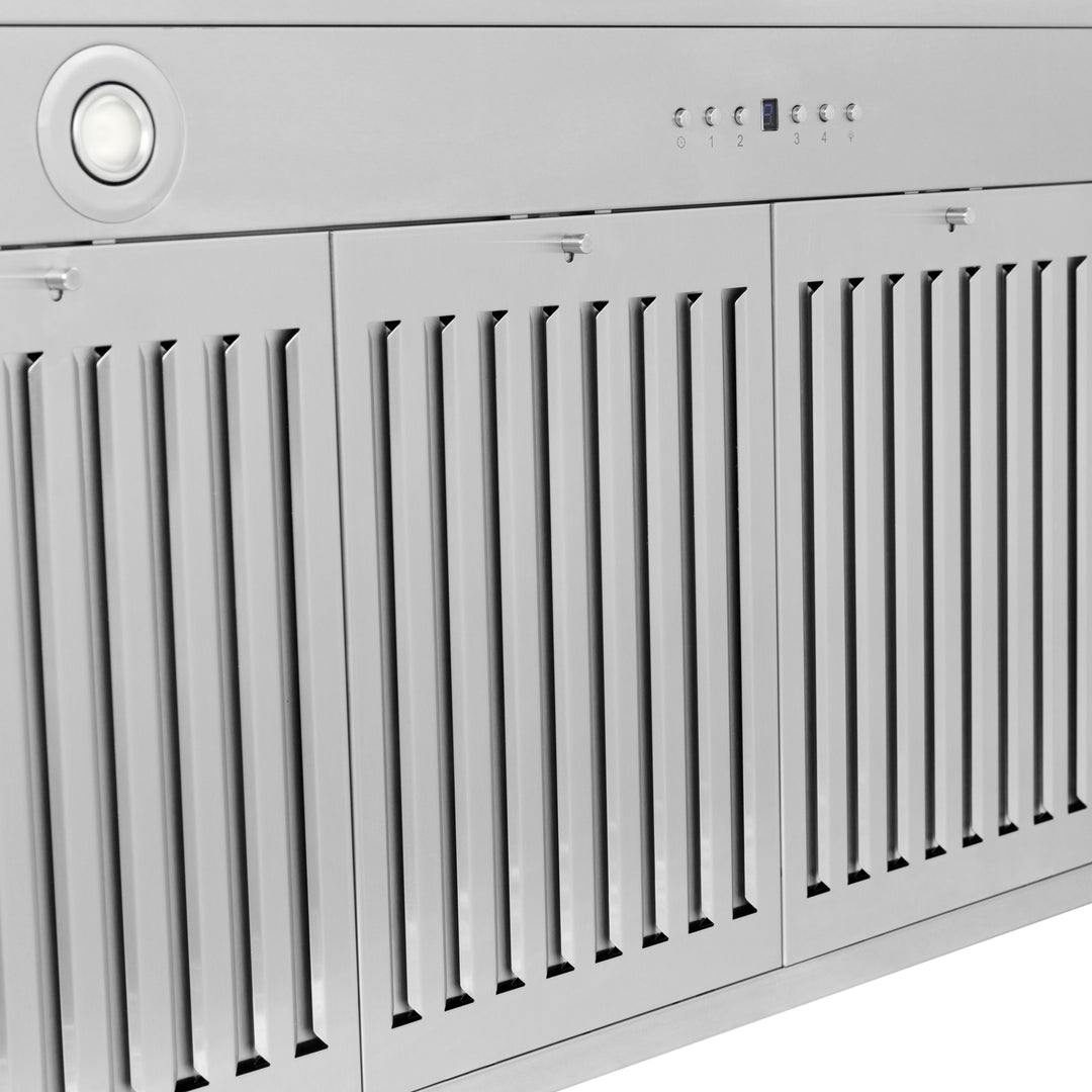 ZLINE 48 in. Autograph Edition Fingerprint Resistant Stainless Steel Range Hood with White Matte Shell and Accented Handles (KB4SNZ-WM48)