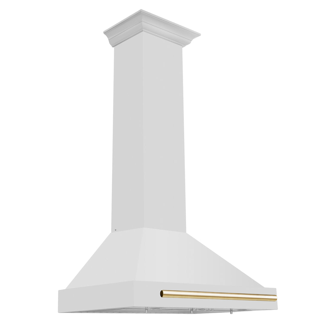 ZLINE 30 in. Autograph Edition Stainless Steel Range Hood with Stainless Steel Shell and Gold Accents (KB4STZ-30)