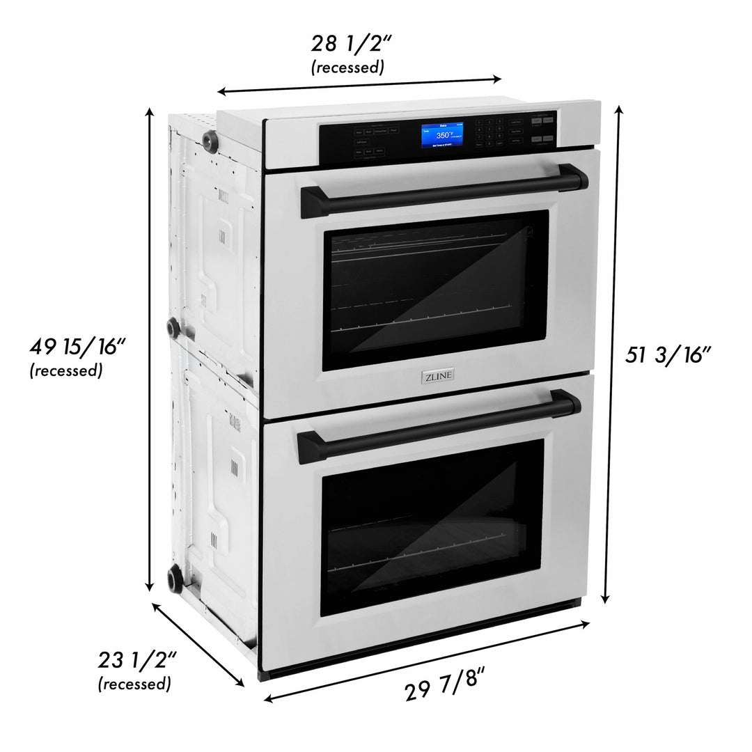 ZLINE 30 in. Autograph Edition Electric Double Wall Oven with Self Clean and True Convection in Stainless Steel and Accents (AWDZ-30)