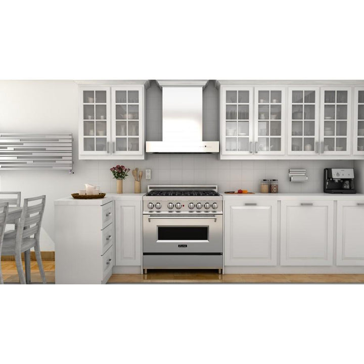 ZLINE 30 in. Professional Wall Mount Range Hood In Stainless Steel With Crown Molding (KECOMCRN-30)