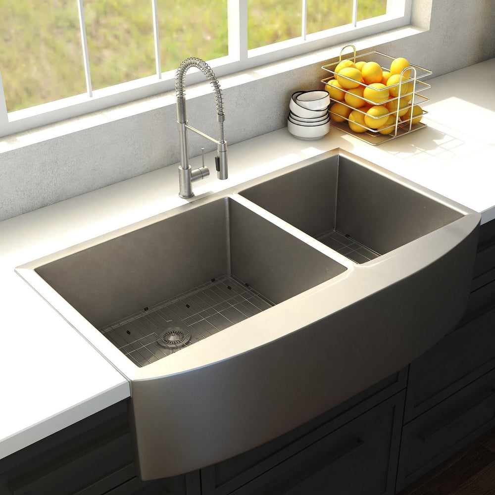 ZLINE 36" Farmhouse Series Double Bowl Apron Sink (SA50D) - Rustic Kitchen & Bath - Sinks - ZLINE Kitchen and Bath