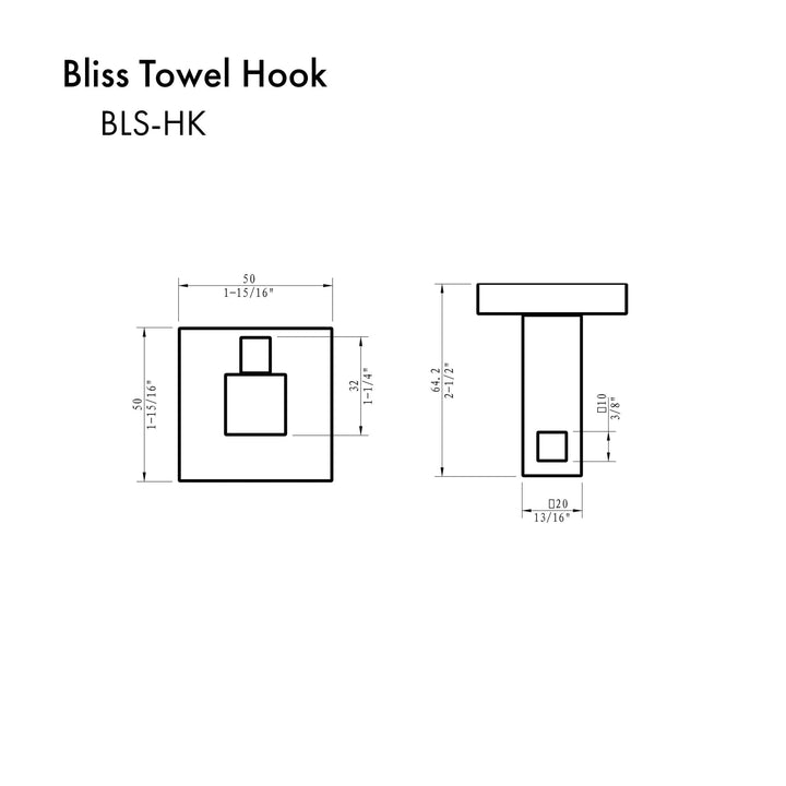 ZLINE Bliss Towel Hook With Color Options (BLS-HK-GM)