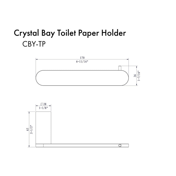 ZLINE Crystal Bay Toilet Paper Holder with Color Options (CBY-TP)