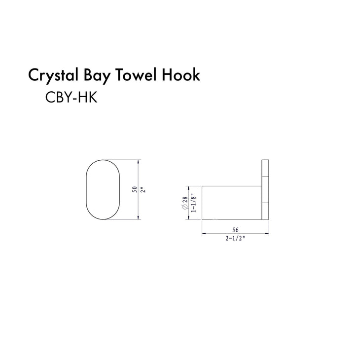 ZLINE Crystal Bay Towel Hook in Brushed Nickel (CBY-HK-BN)