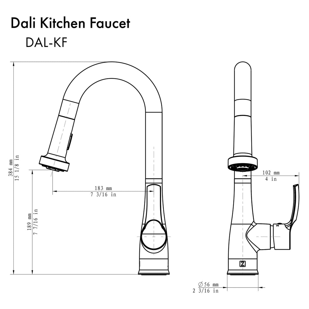 ZLINE Dali Kitchen Faucet in Brushed Nickel (DAL-KF)