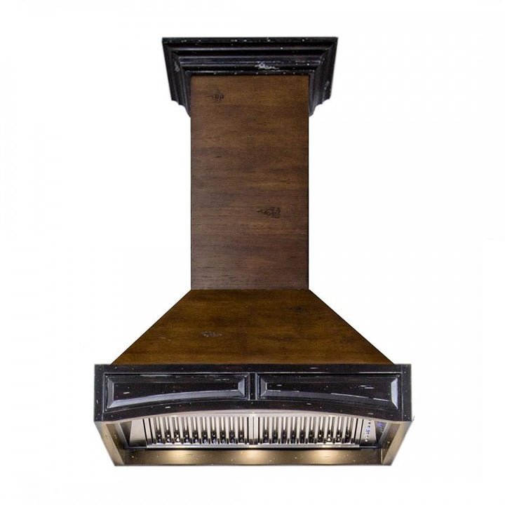 ZLINE 30 in. Wooden Wall Mount Range Hood in Antigua and Walnut - Includes Remote Motor