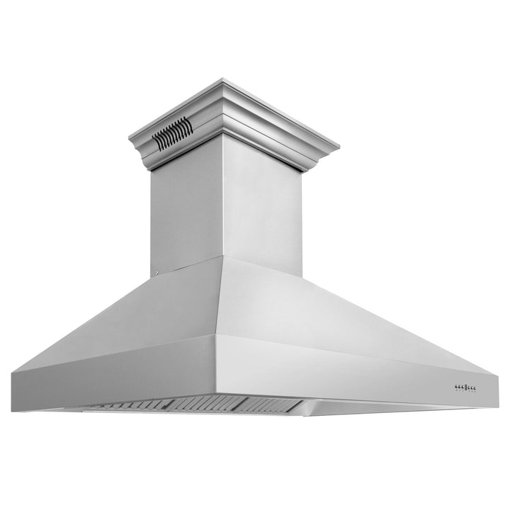 ZLINE Ducted Vent Wall Mount Range Hood in Stainless Steel with Built-in ZLINE CrownSound Bluetooth Speakers (697CRN-BT)