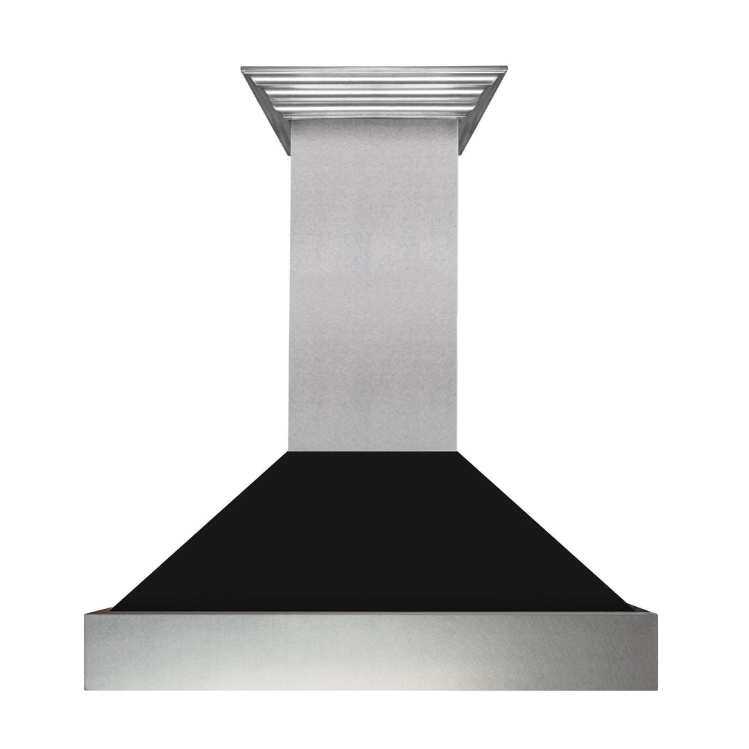 ZLINE Ducted Fingerprint Resistant Stainless Steel Range Hood with Black Matte Shell (8654BLM)