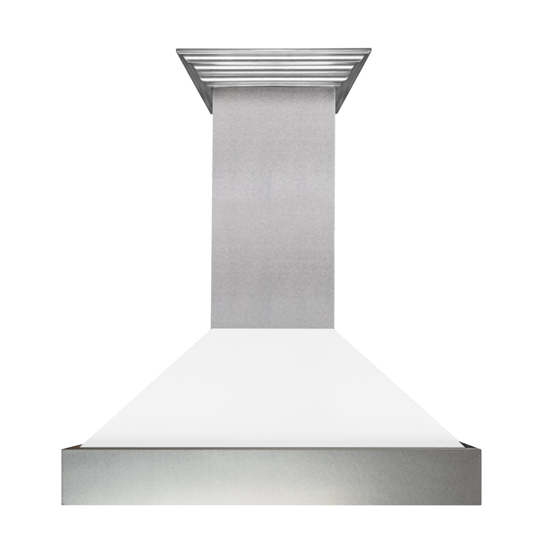 ZLINE Fingerprint Resistant Stainless Steel Range Hood With White Matte Shell (8654WM)